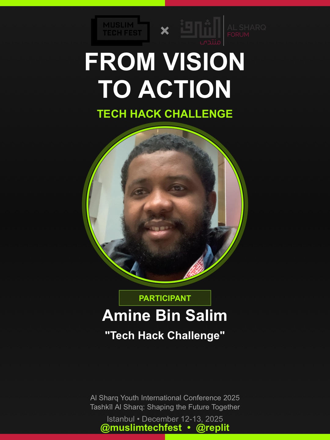 Amine Bin Salim's Tech Hack Challenge Certificate